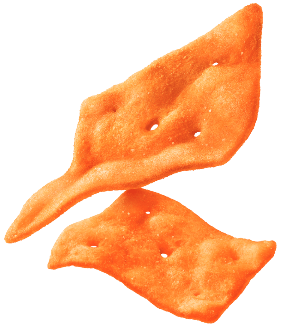 Zwei Cheez-It-Chips